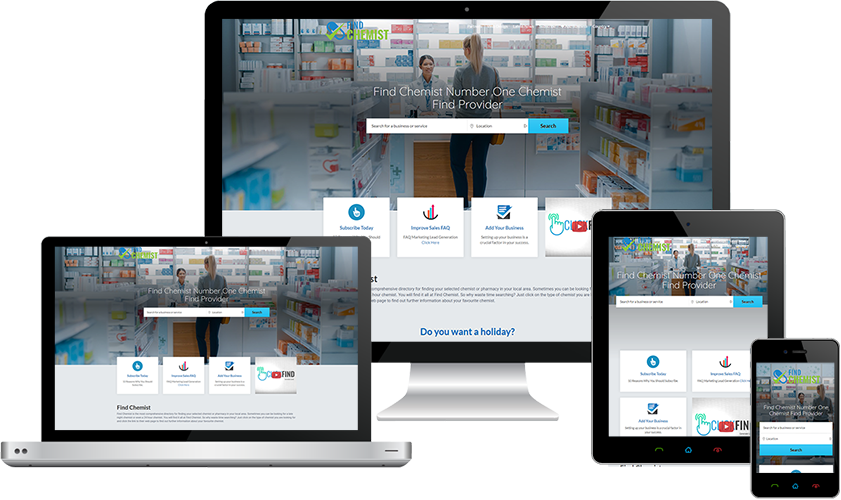 Find Chemist displayed beautifully on multiple devices